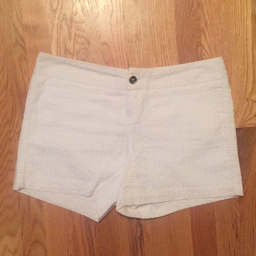Banana Republic White Patterned Shorts